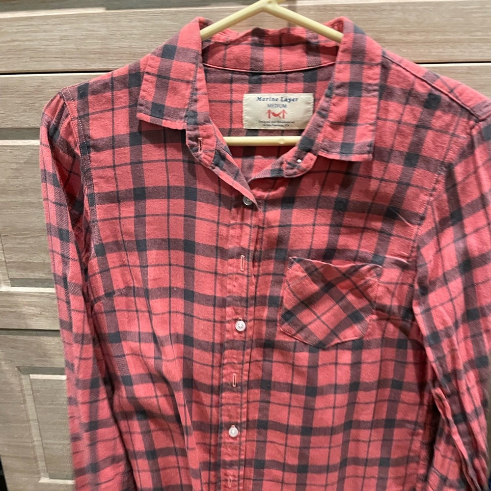 Marine Layer coral plaid